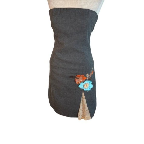 Ruth Strapless Mini Dress Gray Size 2 - Picture 2 of 8